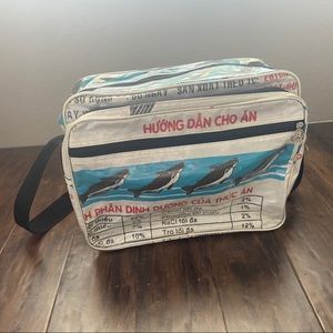 Recycled Fish Feed Vinyl Messenger Bag